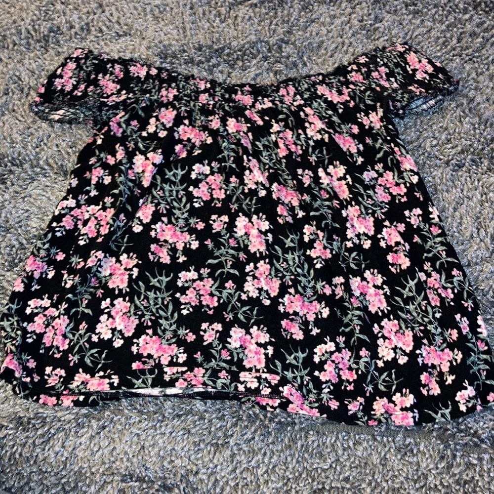 Pink Floral Off the Shoulder Top
